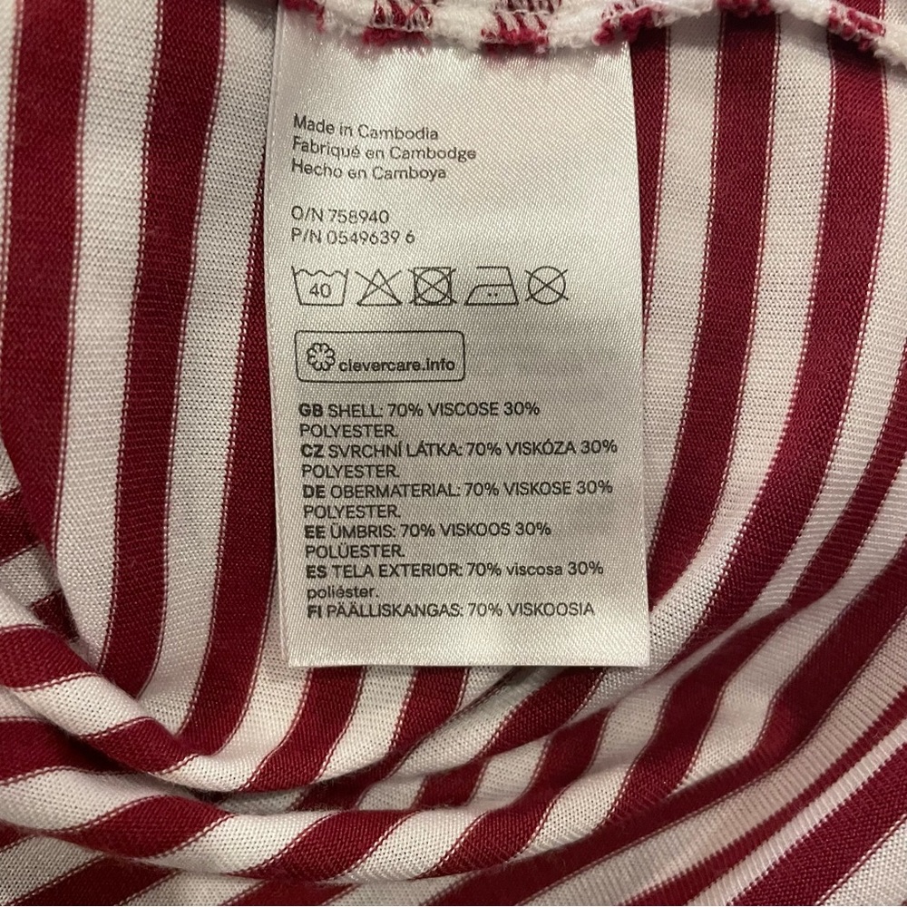 H&M long sleeve red and white striped shirt - Picture 8 of 8